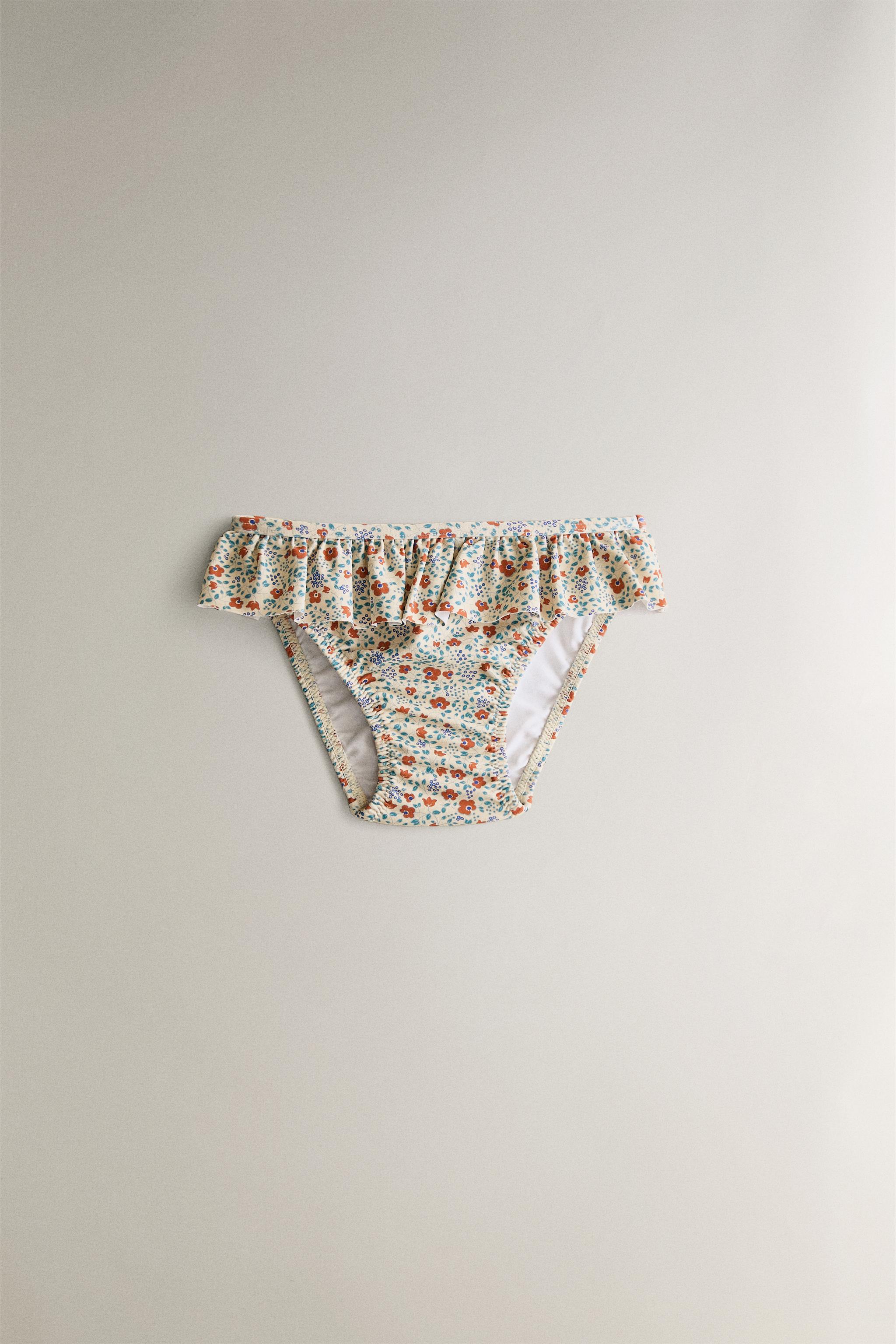 KIDS' TROPICAL FLOWER RUFFLE DIAPER COVER